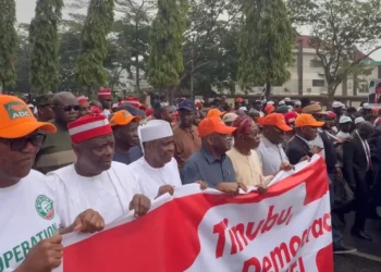 Atiku, Obi, Kwankwaso, Aregbesola, others lead protest to INEC hq