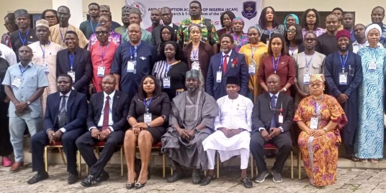 Participants at the opening of a three-day workshop for accounting and auditing officers in MDAs held at the Anticorruption Academy of Nigeria (ACAN) on Tuesday in Keffi, Nasarawa State.