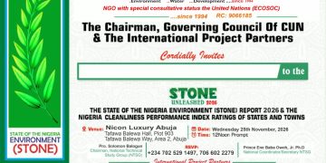 STONE 2026 UNLEASHED: CLEAN-UP NIGERIA to present National Environmental Report, Nigeria Cleanliness Performance Index